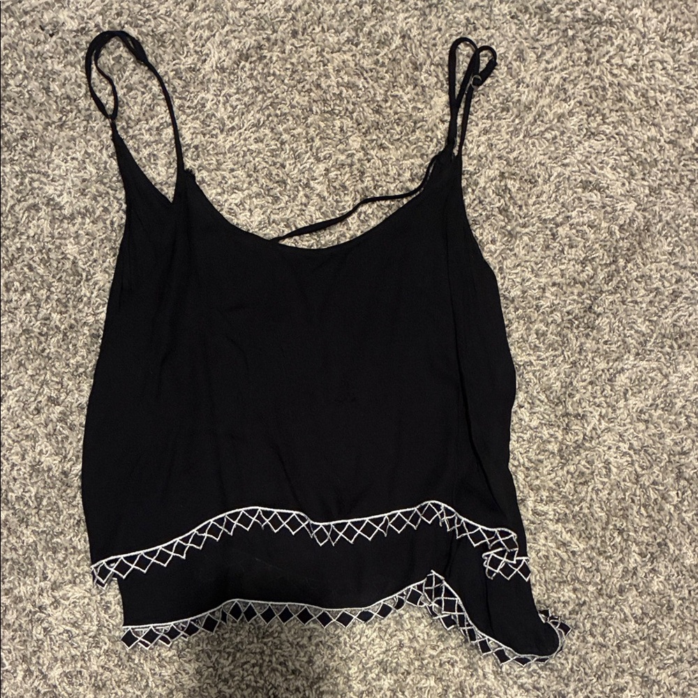 Aeropostale Black Tank Top with White Trim